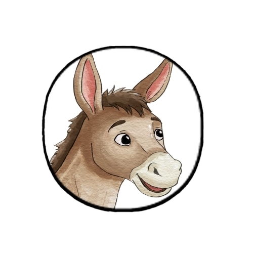 Grandpa Donkey's Christmas character illustration